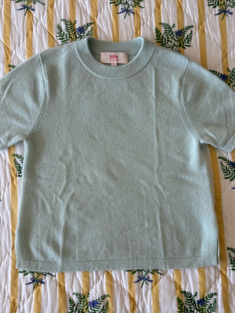 Kitte Women's Short-Sleeve Crewneck Sweater in Light Mint - Picture 7 of 7